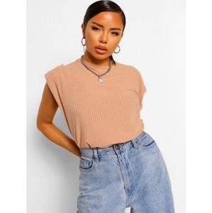 2 pack New Ribbed shoulder pad muscle tees